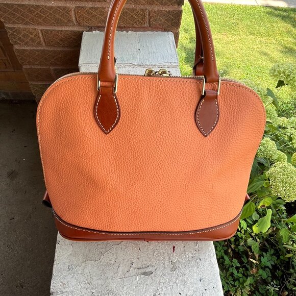 Lot DOONEY & BOURKE Apricot Coral Zip Zip Satchel Large Frame Coin Purse Wallet - Picture 3 of 14